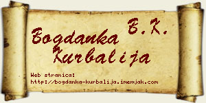 Bogdanka Kurbalija vizit kartica